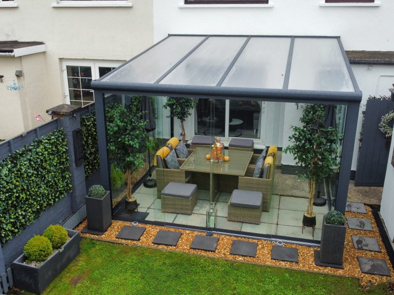 aluminium veranda with doors belfast